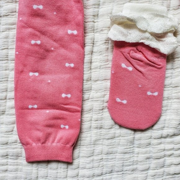 NWT 2-piece Pink&white Legging with matching socks - Picture 6 of 8